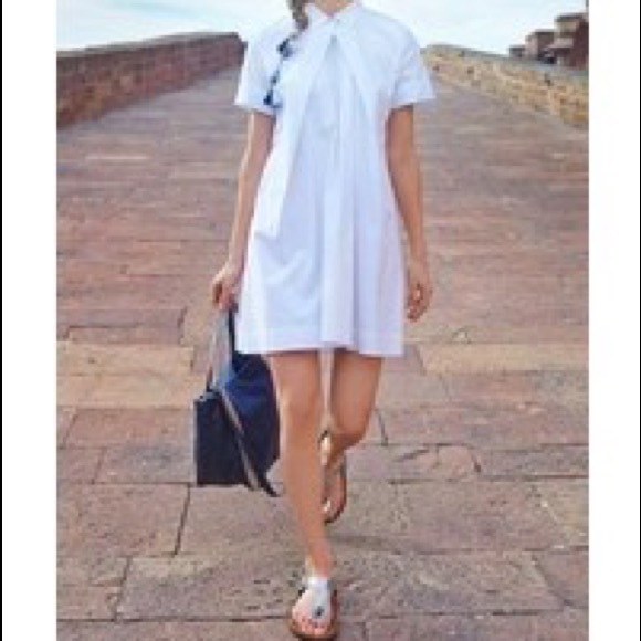 Anthropologie White Collared Shirt Mini Dress - Picture 4 of 8
